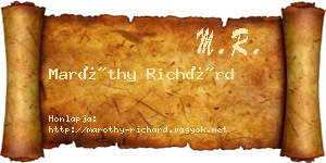 Maróthy Richárd névjegykártya