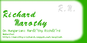 richard marothy business card